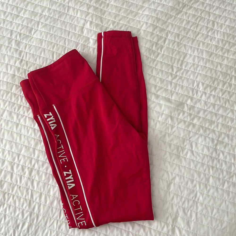ZYIA ❤️ Red logo leggings NWOT!!